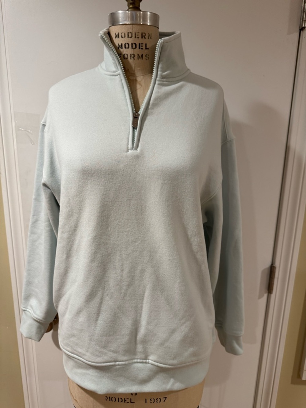 Athleta Light Mint Half-Zip Sweatshirt size XS